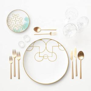 Nouveautés 2025 Service de table en porcelaine osseuse Assiettes en céramique pour mariage - Product Image 6