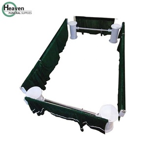 Dispositivo di Abbassamento Bara in Acciaio Inox con 4 Maniglie, Capacità 500kg, Stile Americano per Adulti, Modello FS-L-01 Argento-Verde per Funerali - Product Image 6