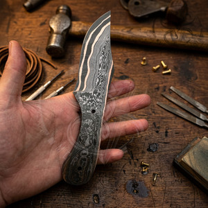Cuchillo de Caza de Acero de Damasco y Cobre Forjado a Mano de Grado Industrial, con Hoja Fija de Punta Caída, de la Mejor Calidad, OEM - Product Image 3