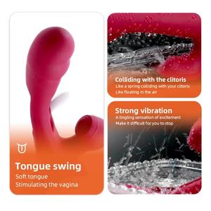 Đồ chơi tình dục rung 3 trong 1, kiểu liếm, rung, mút, tiếng ồn thấp, sạc lại được dành cho nữ - Product Image 4