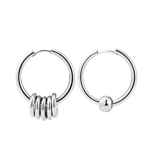 Pendientes de Aro Asimétricos de Acero de Titanio, Diseño Geométrico, Tamaño Grande, Joyería de Moda para Mujeres y Hombres - Product Image 5