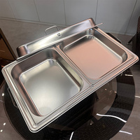 Réchauffeur de nourriture au gaz 9L Golden Key de qualité commerciale ensemble de chauffe-plats rectangulaires élégants en acier inoxydable pour hôtels restaurants