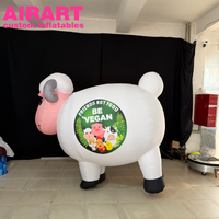 Mouton gonflable décoratif de dessin animé, costumes de mouton gonflables pour exposition