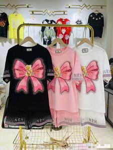 <span class=keywords><strong>Conjunto</strong></span> de Camiseta y Pantalones Cortos de Algodón para Mujer con Estampado de Dibujos Animados y Pedrería OC904 - Product Image 5