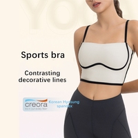Xsunwing Nouveau design de couleur contrastée pour femmes, soutien-gorge de sport grande taille réglable, haut de sport, gilet de yoga et fitness à maintien élevé pour femmes WDQ114-2
