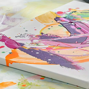 ยิ้มอยู่เสมอ ผ้าใบอะคริลิก 100% พร้อมกรอบไม้สำหรับงานศิลปะ ผ้าใบสำหรับวาดภาพสีน้ำมัน - Product Image 4