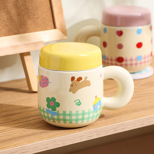 Cute Porcelain <b>Tea</b> <b>Mug</b> with <b>Infuser</b> and Lid Ceramic <b>Tea</b> Cup - Product Image 6