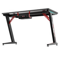 2024 Cool Bureau de jeu de course en forme de L en ébène noir multifonctionnel avec table de rangement élégante pour les joueurs