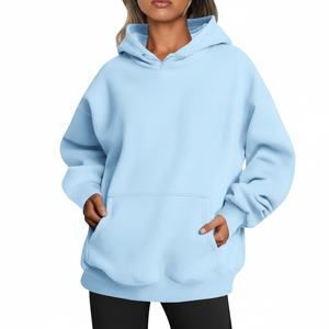 Sweat-shirt à capuche surdimensionné orange personnalisé en gros, sweat-shirt unisexe lourd avec poche kangourou, facile à porter - Product Image 1