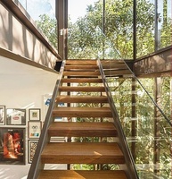 Escalier extérieur en métal utilisé escalier industriel en bois et acier galvanisé à chaud escalier/rénovation domiciliaire/conception de garde-corps d'escalier
