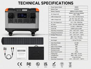3000W 2688Wh Portable <b>Power</b> Station Solar Home <b>UPS</b> Backup <b>Power</b> <b>Supply</b> US 110V 4 AC Outlets With 400W Foldable Solar Kit - Product Image 3