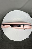 Wholesale High Grade White Durable Triangle Pink Fiberglass Violin Case No Bow Holder Musical Instrument