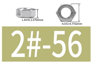 LeGood 304 Stainless Steel Hex <b>Lock</b> Nuts #2-56 Plain Finish - Product Image 2