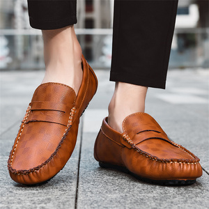 Servizio OEM Disponibile, Produzione di Fabbrica, Scarpe Casual da Uomo in Pelle Cucite a Mano per Tutte le Stagioni, Taglie Grandi, per Camminare e Guidare - Product Image 5