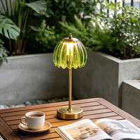 Lámpara de Mesa Moderna con Batería, de Hierro y Vidrio, con Intensidad Regulable, Táctil, Luz Nocturna Ambiental, Recargable, Inalámbrica, de Lujo, Portátil para Hotel
