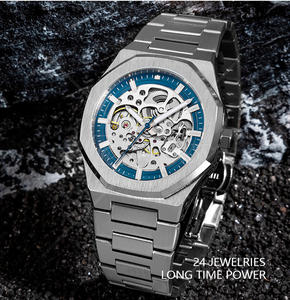 <span class=keywords><strong>Montre</strong></span> de luxe pour hommes vente en gros à bas quantité minimale de commande personnalisé de haute qualité squelette automatique mécanique <span class=keywords><strong>montre</strong></span>-<span class=keywords><strong>bracelet</strong></span> hommes <span class=keywords><strong>montre</strong></span> avec logo - Product Image 5