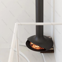 CRUISE OEM Intérieur Décoratif Flamme Chauffe Cheminées Suspendues Poêle À Bois Plafond 800mm Cheminée Suspendue
