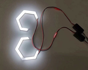 70mm Angel Eyes <strong>Hex</strong> Halo Rings Retrofit Hexagonal Running <strong>Lights</strong> LED for Headlight Projector <strong>White</strong> DRL - Product Image 5