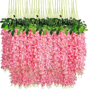 Artificial flowers Silk Vines Wisteria Garlands hanging garlands suitable for wedding party home garden decor wisteria