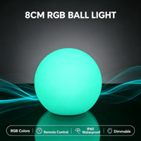 Lampe LED décorative en forme de boule avec télécommande, changement de couleur, étanche IP65, pour intérieur et extérieur, idéale pour les festivals et la décoration quotidienne.