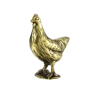 Antique brass 12 symbol of animal rooster ornaments office study ornaments wholesale