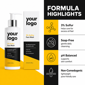 Limpiador Facial Diario de Marca Privada, Purifica las Imperfecciones, Mejora la Textura, Controla la Grasa, Calma la Irritación, Sin Jabón, con 3% de Azufre - Product Image 5