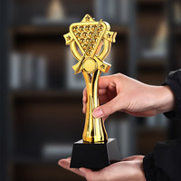 [Envío Hoy] Trofeo de Cristal Personalizado para Torneos de Billar de Ocho Bolas y Nueve Bolas, Pequeña Estatua Dorada