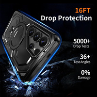 Armure antichoc sans fil anneau de charge support couverture pour Samsung pour Galaxy S25 S24 Ultra FE S23 S22 S21 Plus étui pour téléphones mobiles