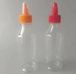 Botella para apretar de salsa de Chile de plástico PET transparente vacía personalizada con tapa giratoria para kétchup de mermelada de miel - Product Image 1