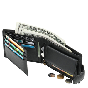 Trifold RFID Genuine Leather Men's Casual Short <b>Wallet</b> <b>Waterproof</b> Open Closure Hot Selling - Product Image 4