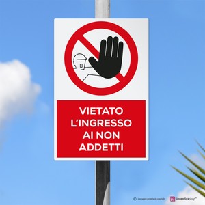 Cartello 'NON ENTRARE A PERSONE NON IN LAVORO', 40x60 cm - Product Image 3