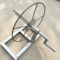Carrete de riego manual con manivela, zincado, herramienta de enrollado para cinta de goteo y manguera de agua, equipo para invernaderos agrícolas