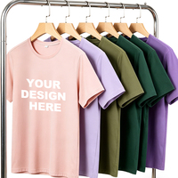 T-shirt décontracté épais en coton uni à col rond pour homme, personnalisable et imprimable, style streetwear