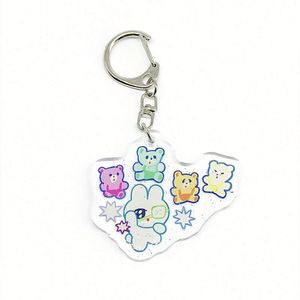 Custom Picture Promotional Epoxy Acrylic Heart Shape Keychain With Uv Printing logo - Product Image 3