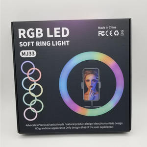 Nouvelle Arrivée CPYP Anneau Lumineux <span class=keywords><strong>LED</strong></span> <span class=keywords><strong>RGB</strong></span> Circulaire <span class=keywords><strong>MJ33</strong></span> de 13 Pouces pour Photographie avec Trépied pour Téléphone pour Selfie et Diffusion en Direct - Product Image 2