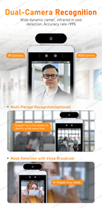 Hfsecurity ra08t Android Nhận dạng khuôn mặt đo nhiệt độ thời gian đồng hồ sinh trắc học thời gian máy chấm công - Product Image 4