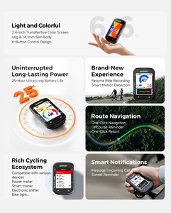 Computadora para Bicicleta BSC200S BSC 200S, GPS, Velocímetro Inalámbrico, Pantalla a Color, Navegación con Mapa, Mapa Fuera de Línea, Odómetro para Bicicleta - Product Image 3