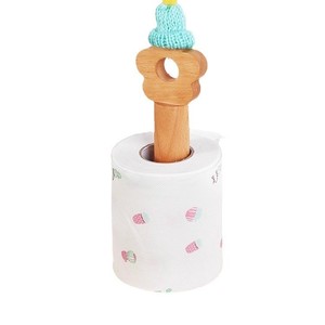 Solid Wood Tissue Holder Circular Standing No Drilling Required Paper Roll <b>Stand</b> For Kitchen Bathroom Decorative Design - Product Image 5