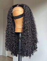 Perruque en cheveux humains indiens bruts, ondulée profonde, bouclée, avec dentelle frontale complète, densité 180, dentelle HD 13x6