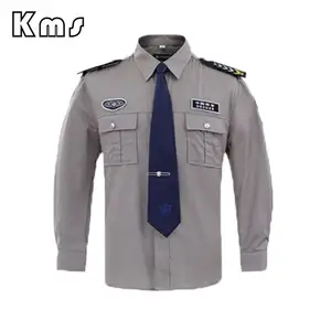 KMS OEM 서비스 도매 그레이 남여 공용 작업복 통기성 강도 패치 가드 순찰 전체 보안 가드 유니폼 의류