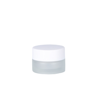 Guci krim beku 5g, botol kaca kosmetik bulat dengan tutup & garis dalam dapat diisi ulang wadah Makeup untuk krim Lotion