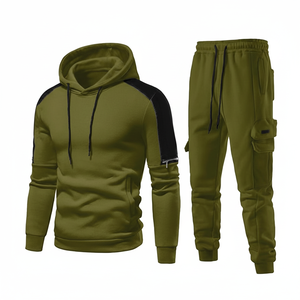 100% coton survêtement à capuche ensemble pour hommes en gros de haute qualité à la mode Style survêtements - Product Image 1