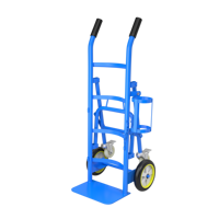 Chariot à bouteilles cylindriques pour hôpital Chariot à bouteilles à cylindre simple et double Chariot à bouteilles de gaz à main Sécurité avec couvercle