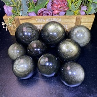 Sphère de cristal d'obsidienne dorée en quartz naturel de haute qualité pour la guérison spirituelle
