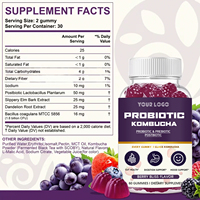 Gummies de kombucha probiotiques en gros pour la santé intestinale des adultes et le soutien digestif, avec extrait de kombucha