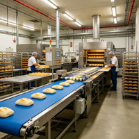 Nouvelle ligne de machines automatiques électriques en acier inoxydable 304 à haute productivité pour la fabrication de pains à burger et de pains pour boulangeries