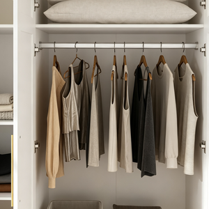 <span class=keywords><strong>Armoire</strong></span> de chambre à coucher en bois blanc RTA (prête à assembler) avec tringle de suspension et étagère pour la décoration intérieure – Fabrication OEM/ODM - Product Image 5