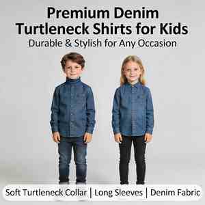 OEM ODM 손쉬운 관리 캐주얼 소년 셔츠 워시드 오가닉 코튼 데님 원단 긴팔 어린이 및 소년 의류 버튼 다운 셔츠 - Product Image 3