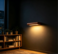 Lampu Dinding Sensor Gerak Tenaga Surya Kayu LED Lampu Malam Otomatis Menyala Saat Gelap Hingga Fajar Pemasangan Magnetik Tanpa Kabel Dekorasi Dalam Ruangan Grosir