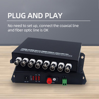 Kit de Transmisor y Receptor de Video Analógico BNC CVBS de 2, 4 y 8 Canales a Fibra Óptica, Compatible con Control PTZ RS485, Conversor de Medios